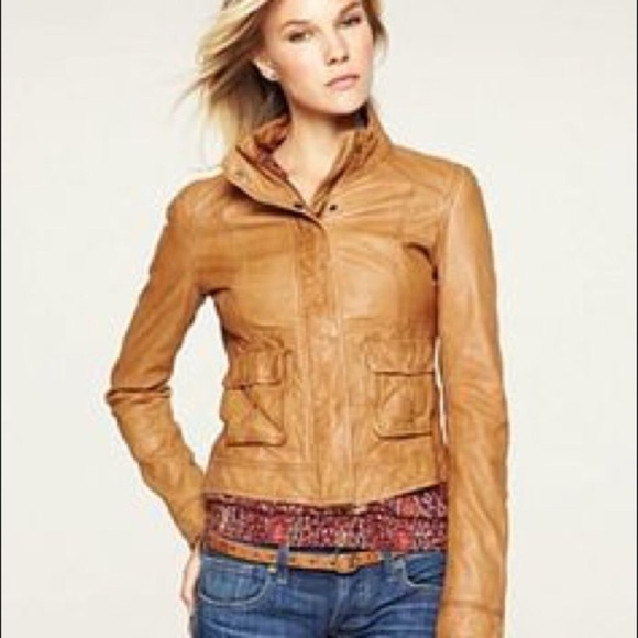 🍀Tan Leather Jacket🍀 - Picture 1 of 6